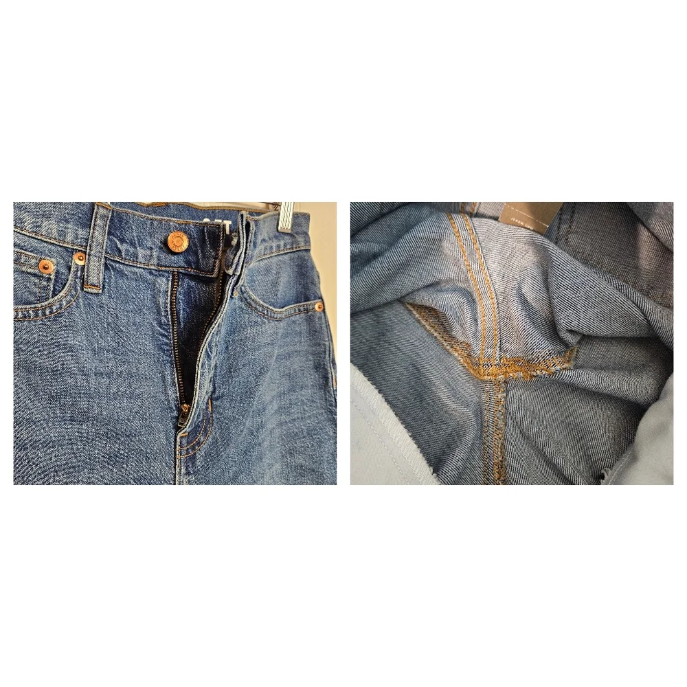 J.Crew Wide Leg Jeans 25T High Rise Tall Stretch Blue Denim Classic Fit NWT